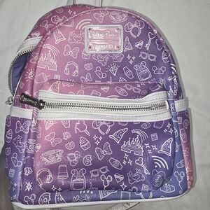 Loungefly Pink and Purple Disney Parks Mini Backpack